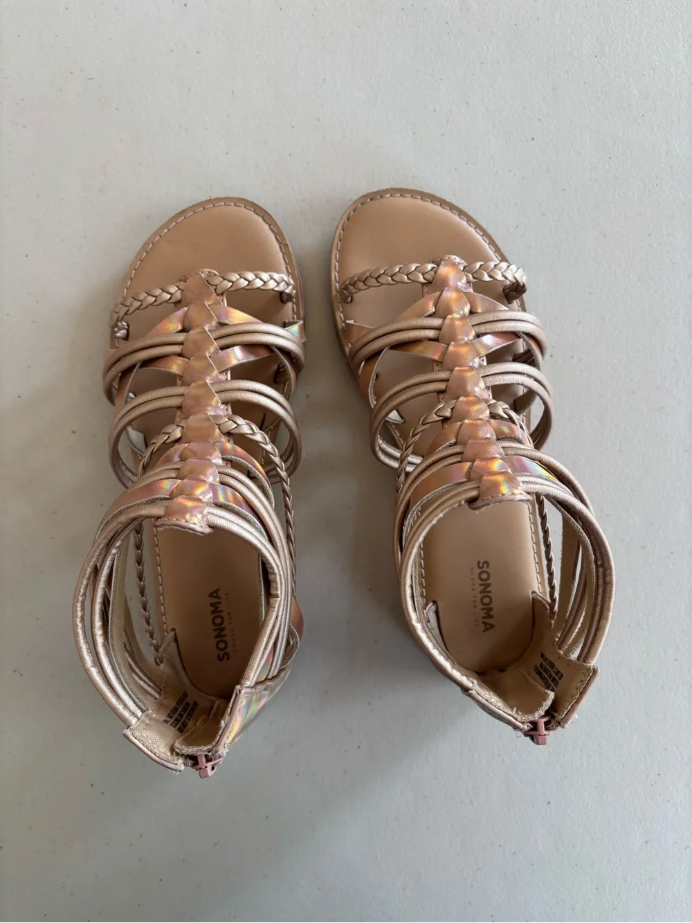 Sonoma Gold-Tone Braided Gladiator Sandals